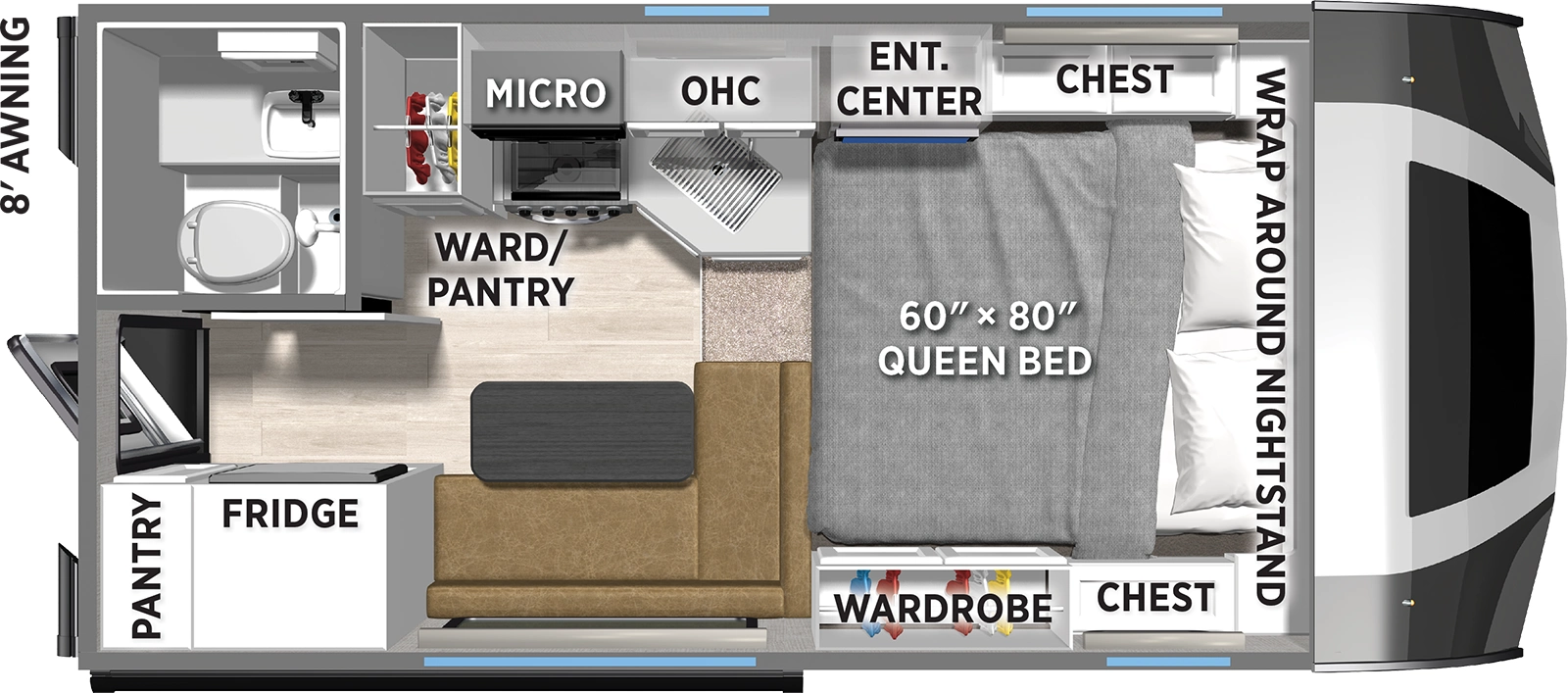 Real Lite Truck Camper HS-1910 Floorplan